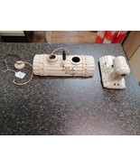 Vtg.  1940’s Bathroom Ceramic Lamp With Plug Light Sconce Set Parts Repair - €64,17 EUR