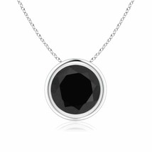 ANGARA 8mm Black Onyx Solitaire Pendant Necklace in Sterling Silver for Women - £121.58 GBP