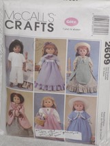 McCall&#39;s Pattern 2609 Gotz Historical Doll Clothes for 18&quot; Doll - £5.40 GBP