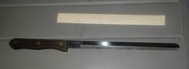 VTG J A BORNSCHAFT Serrated Carving Bread Knife 9&quot; Stainless Blade Wood ... - $7.00