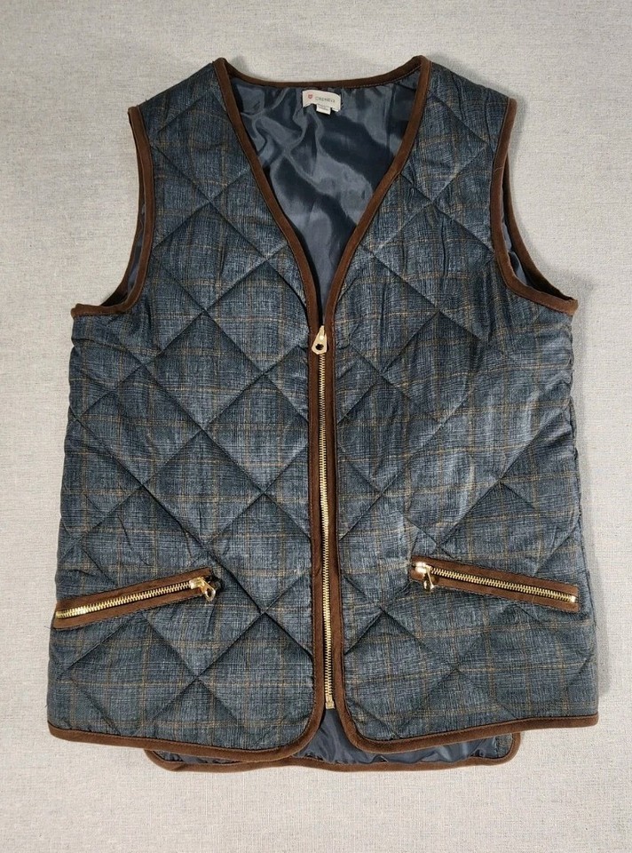 CREMIEUX Quilted Vest Zip Up Outdoor Wear womens size XS brown lining go... - £21.01 GBP