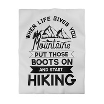 Microfiber Duvet Cover: Motivational Hiking Quote, Black and White Print, Person - £73.27 GBP+