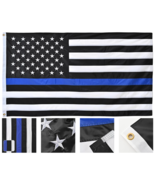 Embroidered Thin Blue Line American Flag 4x6ft Support Police Blue Lives... - £21.49 GBP