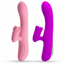 LeLuv Rabbit Vibrator Rotating Fan Clitoral Tickler Smooth Silicone Rechargable - £24.71 GBP