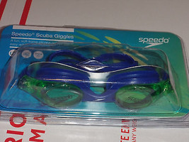 Speedo Kids Scuba Giggles Goggles Blue/Green soft frame UV Latex free NEW - £9.43 GBP