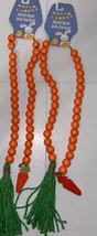 NEW Farmhouse Wooden Bead Easter Garland 27.5 Inch Carrots NEW Lot Of 2 - $18.46