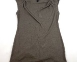 BCBG MAXAZRIA Small Scoop Neck Shirt Zipper Shoulders Brown  - $9.80