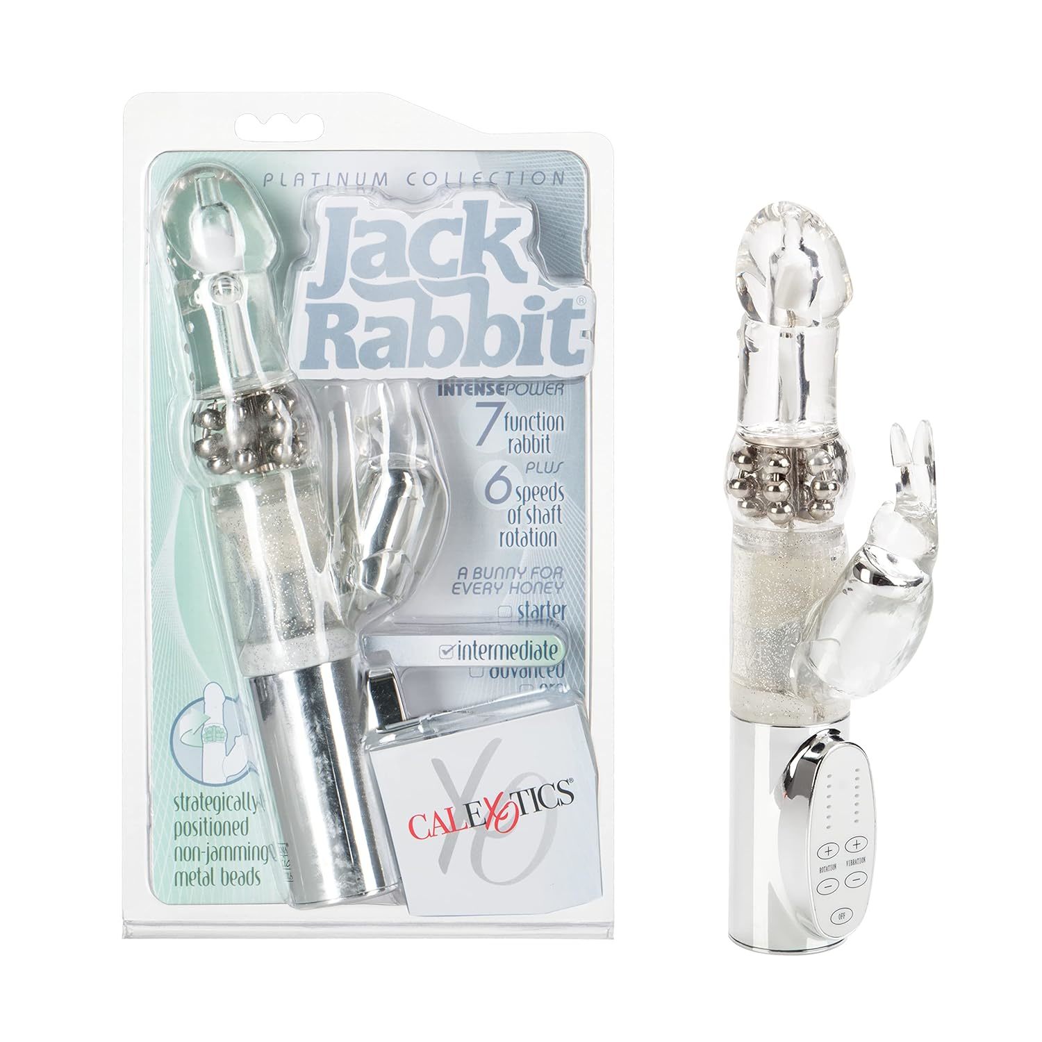 7-Function Platinum Jack Rabbit Vibrator With Rotation - Waterproof Vibe Sex Toy - $81.99