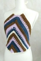 Crop top ,Halter,Handmade, Crochet, Knit ,Boho, Beach, summer, colorful,... - £25.29 GBP