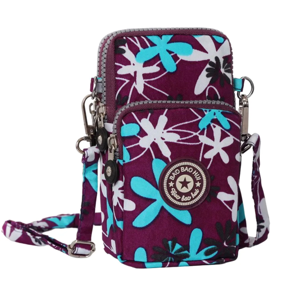 Women Shoulder Bag Girl Nylon blue flower - £6.94 GBP