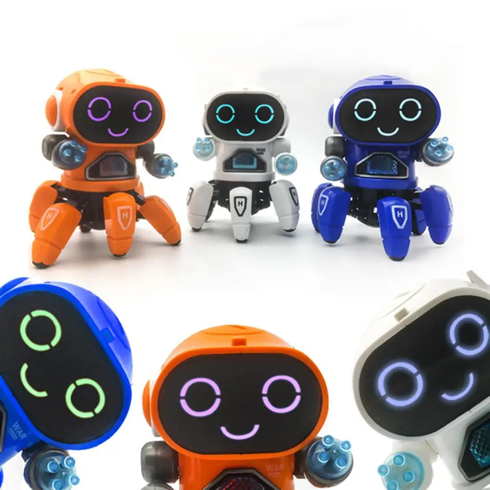 Cute 6-Claws Colorful LED Light Music Dancing Mini Electric Robot Kids Toy Gift - £16.21 GBP