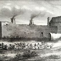 Fort Hall Snake River Oregon Trail 1850 Hand Lithograph Victorian DWAA1B - $6.98 CAD