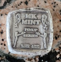 MK BARZ PIN UP GIRL - OCTOBER SQUARE 1OZT .999 FINE SILVER - $59.88