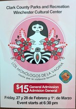 Clark County Winchester Cultural Center Los Monologos de la Vagina Promo... - $6.95