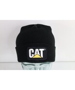 Vintage 90s Cat Caterpillar Spell Out Patch Winter Beanie Hat Cap Black USA - $729.58 MXN