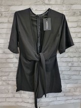 PrettyLittleThing NEW plus size 14 womens playsuit black tie waist kimon... - $32.99