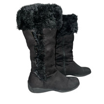 Canyon River Blues Faux Fur Lined Boots Womens 7.5 Black Suede Shoes Tog... - $472.51 MXN