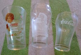  Coca Cola Collectors Glasses /Santa Glass/ Traditional Glass/ Ladies Of Coke To - $21.24