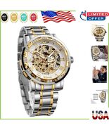 Vintage Style Men&#39;s Skeleton Watch with Diamonds &amp; Roman Numerals -Gift ... - $1,179.65 MXN