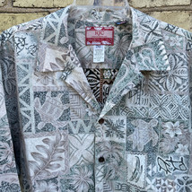 RJC Men&#39;s 2XL XXL Green Turtle Floral Pattern Hawaiian Shirt Made USA EUC - £17.80 GBP