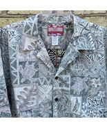 RJC Men&#39;s 2XL XXL Green Turtle Floral Pattern Hawaiian Shirt Made USA EUC - £17.52 GBP