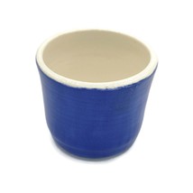 Handmade Pottery Espresso Cup Royal Blue Ceramic Coffee Mug Reusable Unique - £20.08 GBP