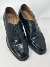William Chatsworth Bench Made Black Wing Tip Lace Dress Shoe England 9EE... - £63.45 GBP