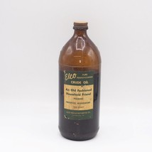 Elco Pure Pennsylvania Crude Oil Bottle Amber Paper Label 3/4 Full Restores - $59.39