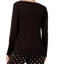 Alfani Womens Lace Trim Sleep Tunic Top Size X-Small Color Classic Black - £23.25 GBP