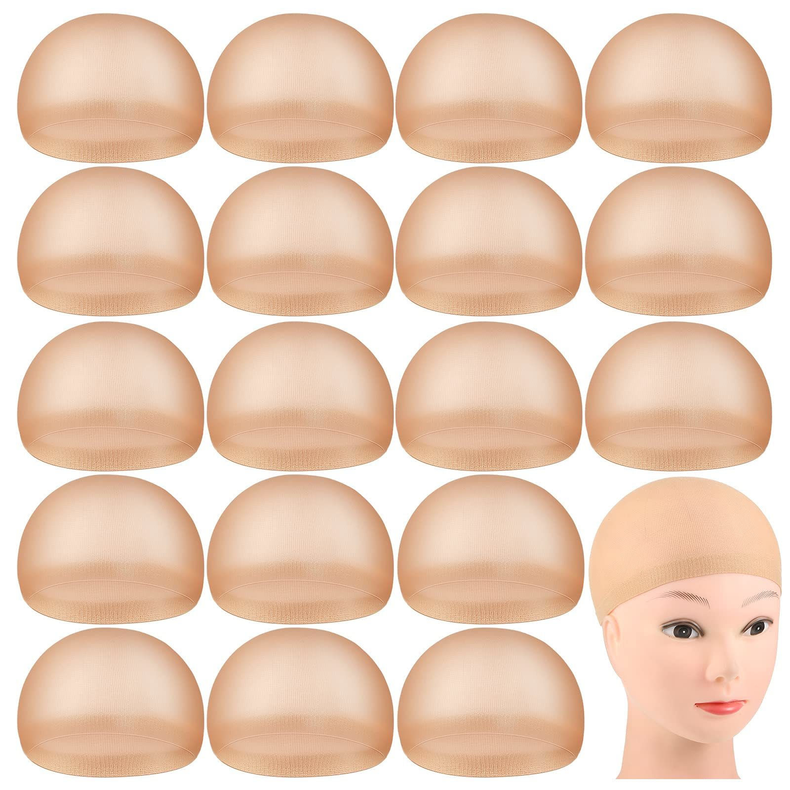 100 Pieces Wig Cap Elastic Medium Nylon Stocking Caps Stretchy Stocking Wig Cap