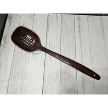 Vintage #2 Brown Melamine Ware Slotted Serving Spoon 11 1/2&quot; Kitchen - £9.38 GBP