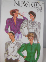 New Look 6757 Classic blouses Top 8 10 12 14 16 18  shoulder pad vtg des... - $6.92