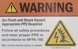 &quot;Arc Flash Hazard&quot; weatherproof Arc Flash Safety Warning Label Vinyl Sti... - $27.62 MXN