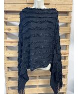 Jon &amp; Anna Black Fringe Shawl Wrap Sweater OSFM Winter Winterwear KG JD - €12,88 EUR