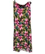 NEW LuLaRoe XL Black Pink Yellow Green Hawaiian Flowers Knit Maxi Skirt ... - $42.56