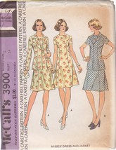 Mc Call&#39;s Pattern 3900 Dated 1973 Size 12 Misses Dress &amp; Jacket Uncut - £2.34 GBP