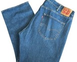 Levis 501 Jeans Mens Blue Straight Button Fly Denim 44 x 29 Baggy Pants - $39.59