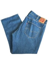 Levis 501 Jeans Mens Blue Straight Button Fly Denim 44 x 29 Baggy Pants - £31.00 GBP
