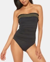 MSRP $125 Bleu by Rod Beattie Ruched Smocked Strapless One-Piece Swimsuit Size 4 - £19.62 GBP