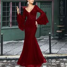  Renassiance Burgundy Layered Lace Brocade Long Sleeves Giornea Overdres... - $116.95