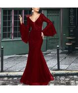  Renassiance Burgundy Layered Lace Brocade Long Sleeves Giornea Overdres... - $116.95