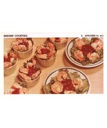 Vintage 1950 Shrimp Cocktail Print Cover 5x8 Crafts Food Decor - $368.75 MXN
