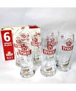 Set 6 Tyskie Grand Prix Beer Glasses Poland 12 oz .3L with Box - $34.89
