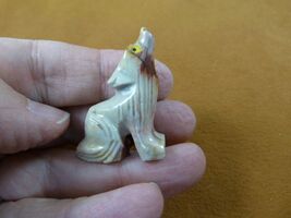 Y-COY-23) little white red COYOTE wolf wild dog SOAPSTONE stone PERU FIG... - €7,66 EUR