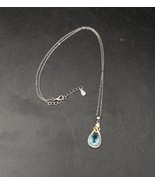 925 Sterling Silver Blue TOPAZ Necklace Pendant - €37,85 EUR