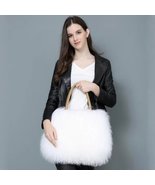 Mongolian Lamb Fur Shoulder Handbag Paris-Luxury. - $132.28