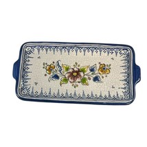 Signed Spain Platter Serving Tray Floral Talavera Plate 11” Dresser Tray... - £26.14 GBP