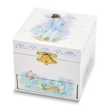 Children&#39;s Ballerina Square Shaped Musical Jewelry Box with Mirror &amp; Drawer - £39.95 GBP