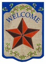 New Country Star ~ Western Star Welcome Burlap House Flag, beautifull de... - $21.20