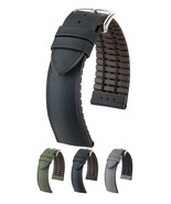 Hirsch Arne Leather Watch Strap - Green - L - 18mm - Shiny Silver Buckle... - $108.95